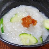 薬膳♪　「ズッキーニとじゃこのそば茶粥」